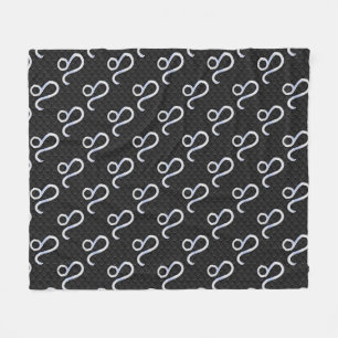 Chrome Like Leo Zodiac Sign on Snake Skin Decor Fleece Blanket