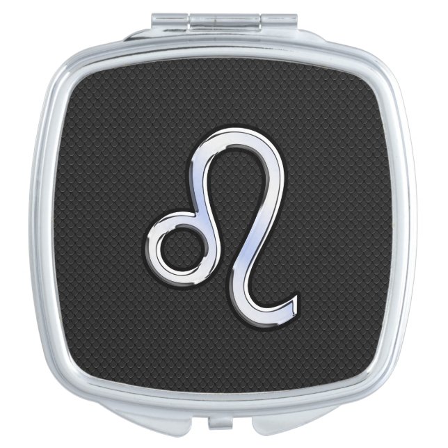 Chrome Like Leo Zodiac Sign on snake skin Makeup Mirror (Front)