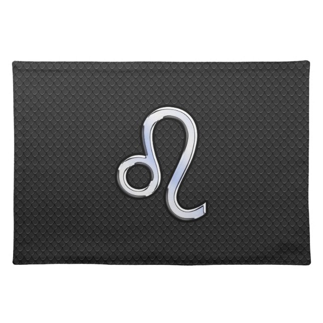 Chrome Like Leo Zodiac Sign on snake skin Placemat (Front)