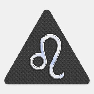 Chrome Like Leo Zodiac Sign on snake skin Triangle Sticker
