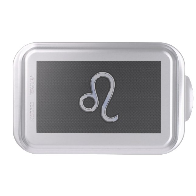 Chrome Like Leo Zodiac Symbol on snake skin Cake Pan (Front)