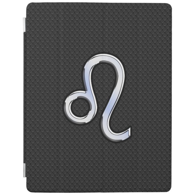 Chrome Like Leo Zodiac Symbol on snake skin iPad Smart Cover (Front)