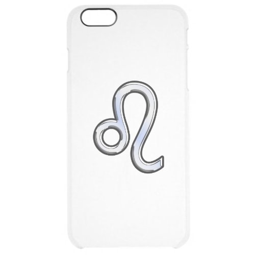 Chrome Like Leo Zodiac Symbol on snake skin Clear iPhone 6 Plus Case