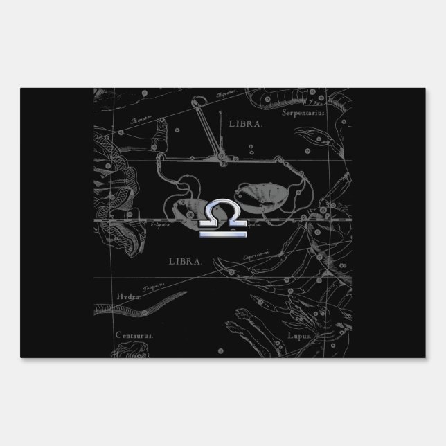 Chrome like Libra Zodiac Sign on Hevelius (Front)