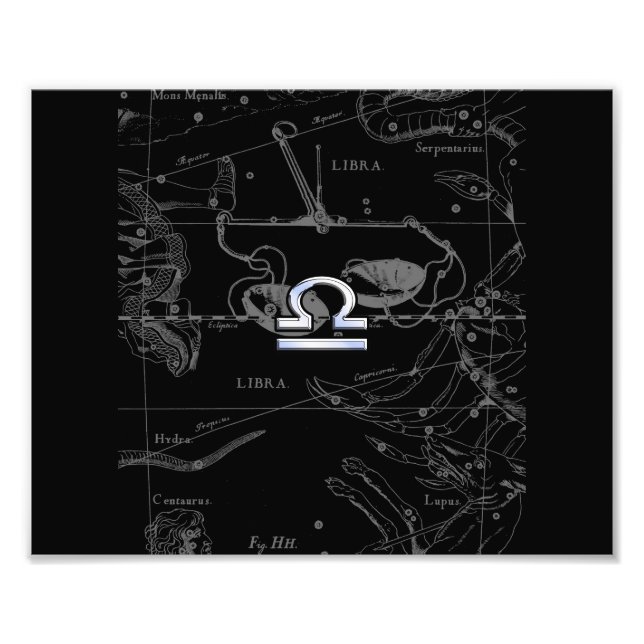 Chrome like Libra Zodiac Sign on Hevelius (Front)