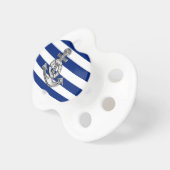 Chrome Like Lifesaver on Navy Stripes Pacifier (Front Right)