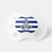 Chrome Like Lifesaver on Navy Stripes Pacifier (Front)