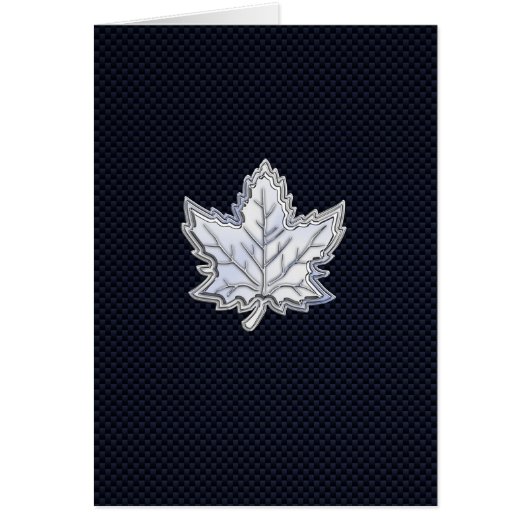 Chrome Like Maple Leaf Carbon Fiber Print Cards (Front)