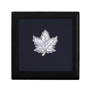 Chrome Like Maple Leaf Carbon Fiber Print Gift Box