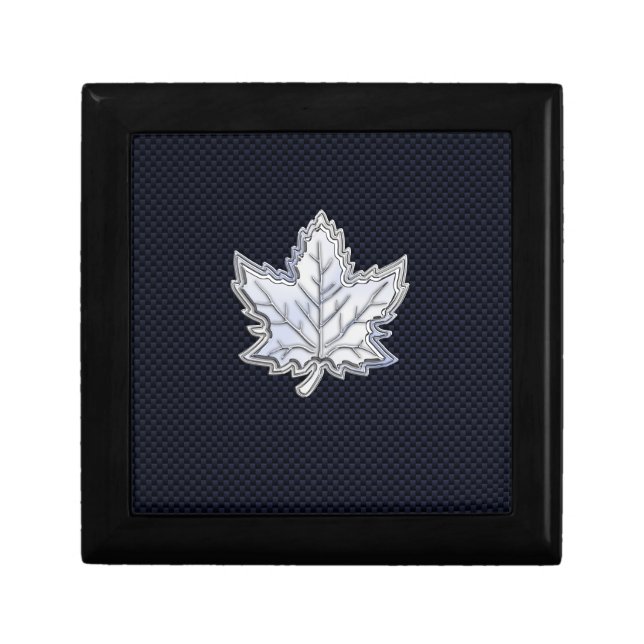 Chrome Like Maple Leaf Carbon Fiber Print Gift Box (Front)