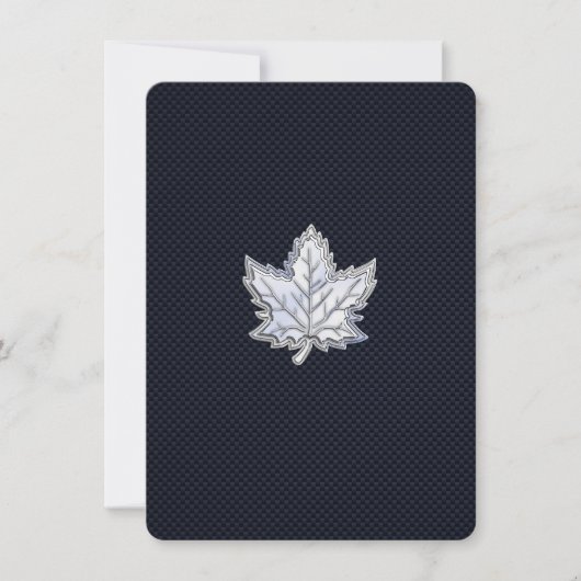 Chrome Like Maple Leaf on Carbon Fiber Print (Front)