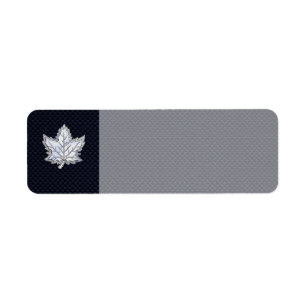 Chrome Like Maple Leaf on Carbon Fiber Print Label