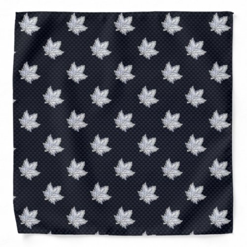 Chrome Like Maple Leaf on Carbon Fiber style Bandana