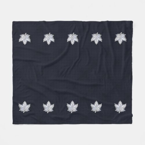 Chrome Like Maple Leaf on racy Carbon Fiber Print Fleece Blanket