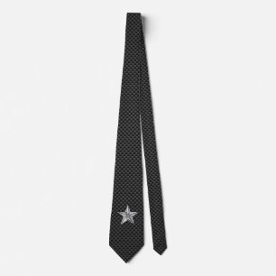 Chrome like Nautical Star on Carbon Fiber style Tie