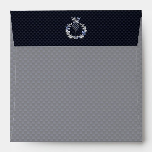 Chrome like on Carbon Fiber Print Scottish Thistle Envelope