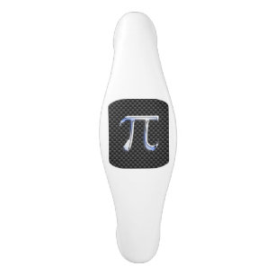 Chrome Like Pi Symbol Charcoal Carbon Fiber Print Ceramic Cabinet Pull