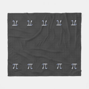 Chrome Like Pi Symbol Charcoal Carbon Fiber Print Fleece Blanket