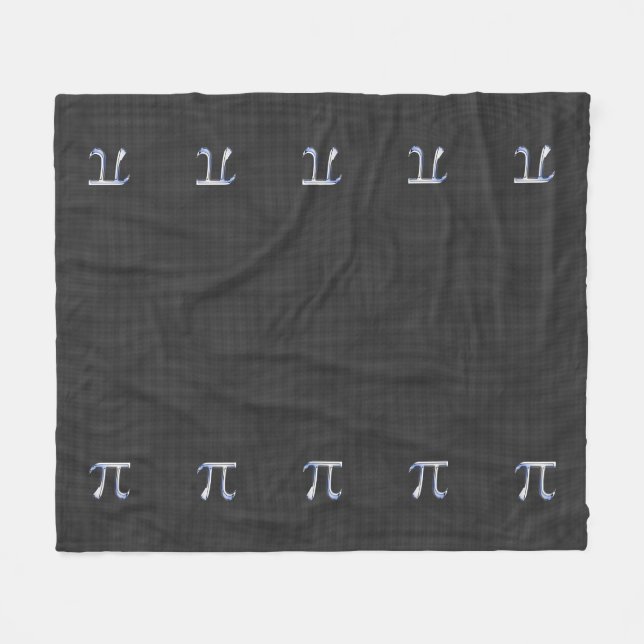 Chrome Like Pi Symbol Charcoal Carbon Fiber Print Fleece Blanket (Front (Horizontal))