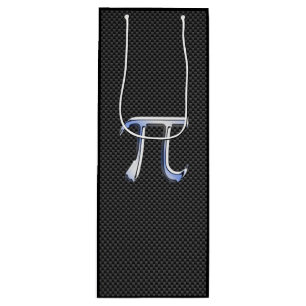 Chrome Like Pi Symbol Charcoal Carbon Fiber Print Wine Gift Bag