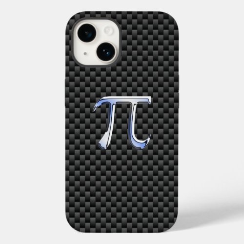 Chrome Like Pi Symbol on Carbon Fiber Case_Mate iPhone 14 Case
