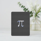 Chrome Like Pi Symbol on Carbon Fiber Print (Standing Front)