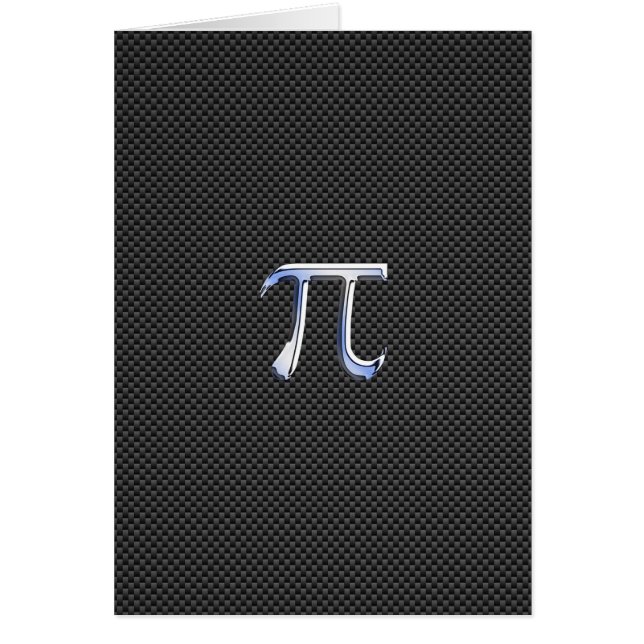 Chrome Like Pi Symbol on Carbon Fiber Print (Front)
