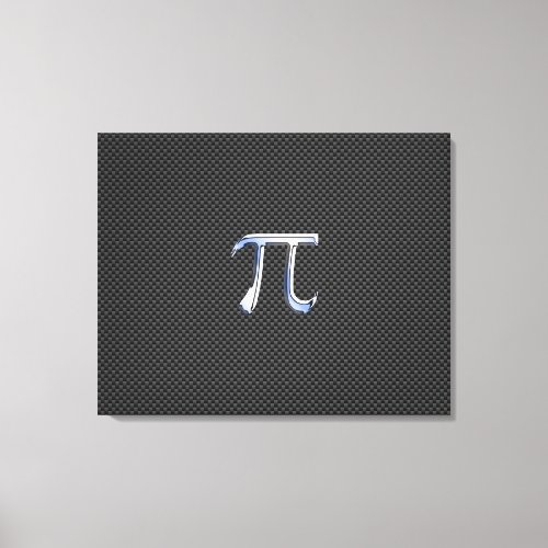 Chrome Like Pi Symbol on Carbon Fiber Print