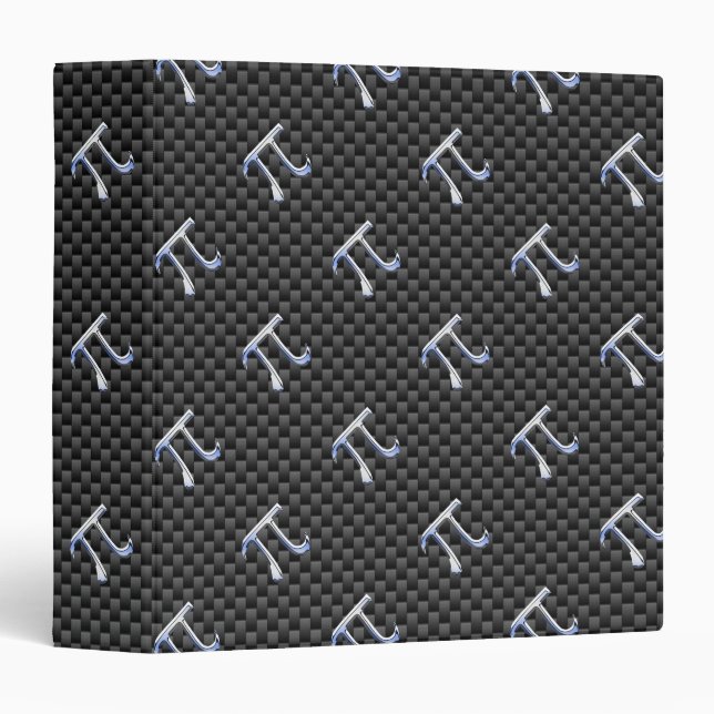 Chrome Like Pi Symbol on Carbon Fiber Print Binder (Front/Spine)