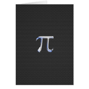 Chrome Like Pi Symbol on Carbon Fiber Print Cards