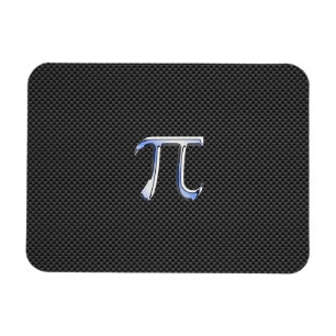 Chrome Like Pi Symbol on Carbon Fiber Print Magnet