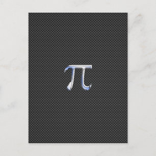 Chrome Like Pi Symbol on Carbon Fiber Print Postcard