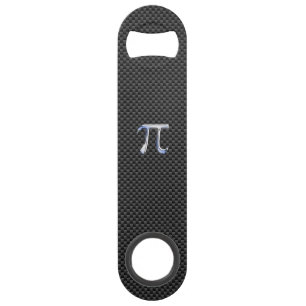 Chrome Like Pi Symbol on Carbon Fiber Style Speed Bottle Opener