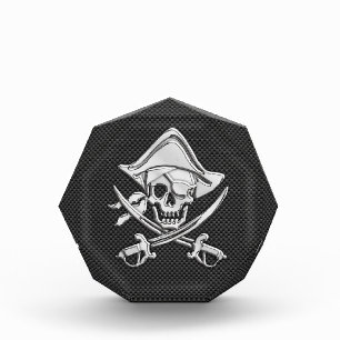 Chrome Like Pirate on Black Carbon Fiber Acrylic Award