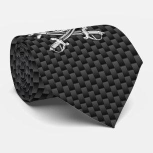 Chrome like Pirate on Carbon Fiber style print Tie