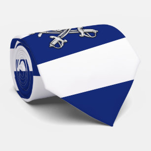 Chrome like Pirate on Nautical navy blue Stripes Neck Tie