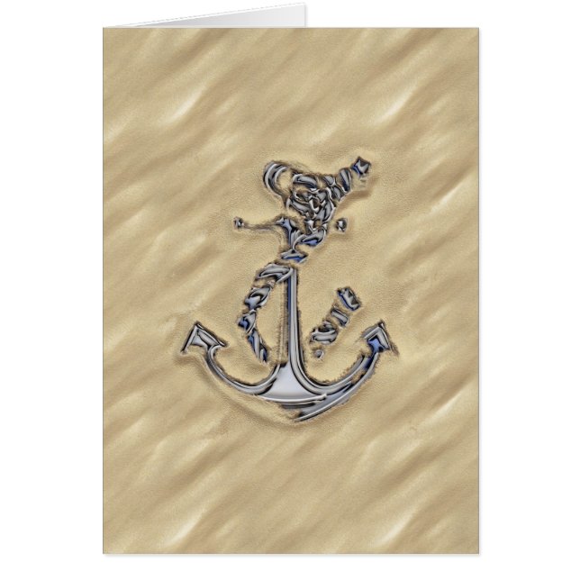 Chrome Like Rope Anchor in the Sand Cards (Front)