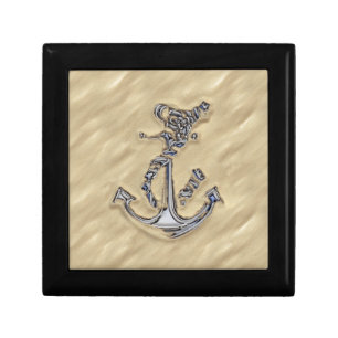 Chrome Like Rope Anchor in the Sand Gift Box