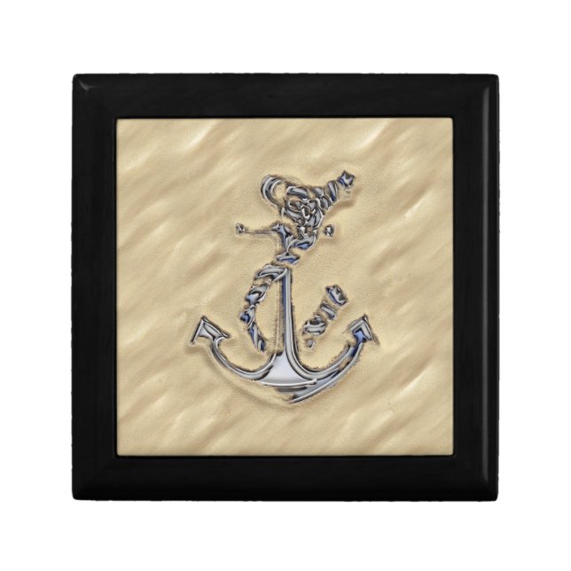 Chrome Like Rope Anchor in the Sand Gift Box (Front)