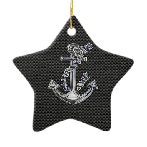 Chrome Like Rope Anchor on Carbon Fiber Ceramic Ornament
