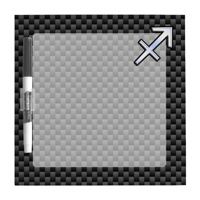 Chrome Like Sagittarius Sign Carbon Fiber Print Dry-Erase Board (Front)