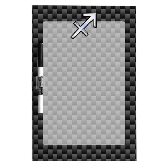 Chrome Like Sagittarius Sign Carbon Fiber Print Dry-Erase Board (Front)
