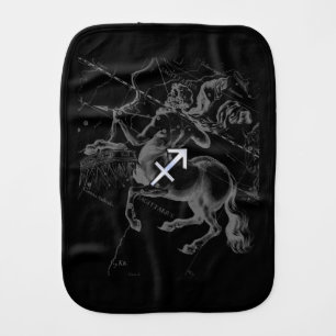 Chrome Like Sagittarius Zodiac Sign Hevelius Decor Burp Cloth