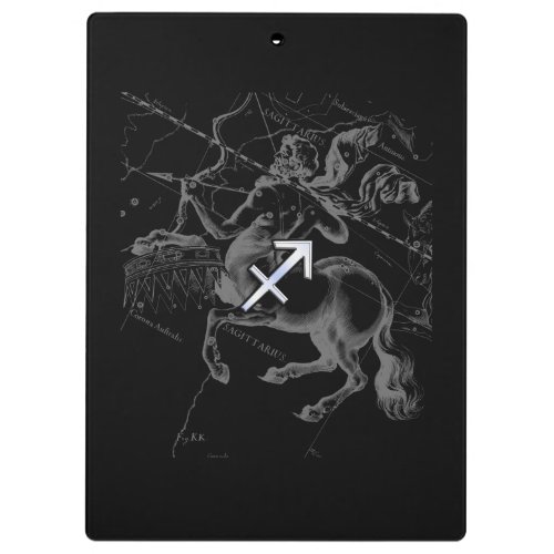 Chrome Like Sagittarius Zodiac Sign Hevelius Decor Clipboard