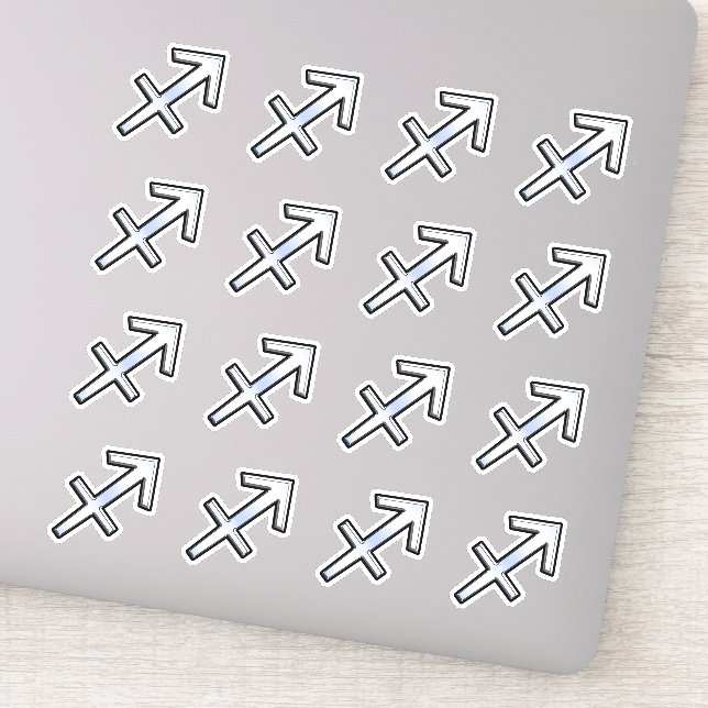 Chrome like Sagittarius Zodiac Sign Sticker (Detail)