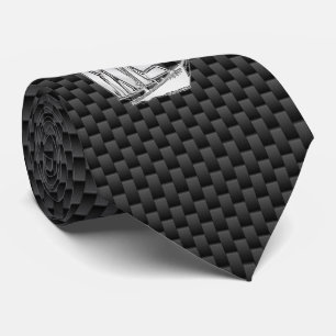 Chrome like Sailboat on Carbon Fiber style print Tie