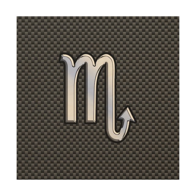 Chrome Like Scorpio Zodiac Sign Carbon Fiber Print (Front)