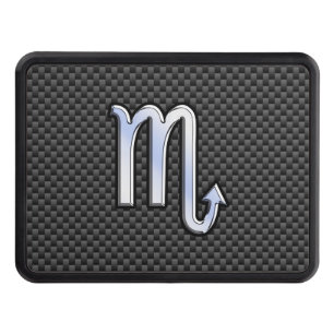 Chrome Like Scorpio Zodiac Sign Carbon Fiber Print Hitch Cover