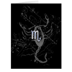 Chrome like Scorpio Zodiac Sign on Hevelius 1690 Cards