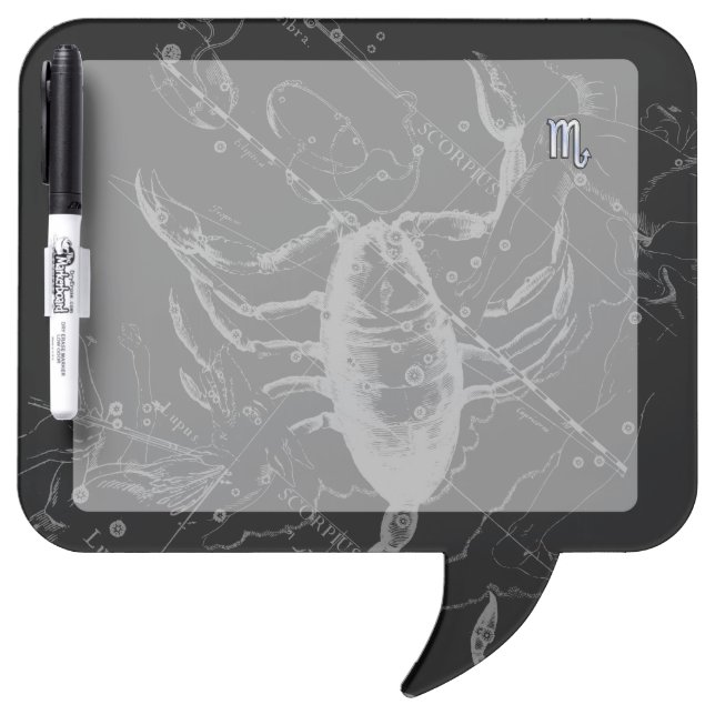 Chrome like Scorpio Zodiac Sign on Hevelius 1690 Dry-Erase Board (Front)